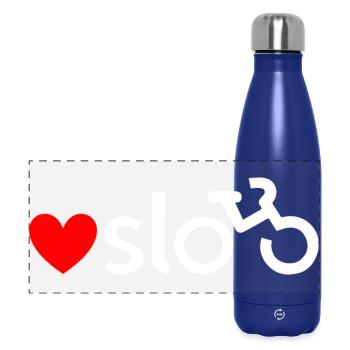 Autocollant Oslo Bicycle Love (blanc) - Gourde isotherme panoramique 500 ml - bleu foncé  - Devant