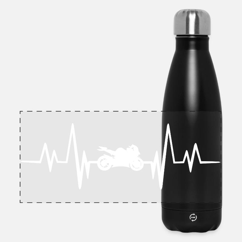 Motorcycle heartbeat - Panoramic Thermal Bottle 500 ml - black