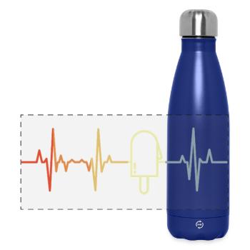 Wassereis Kardiogramm - Panorama Isolierflasche 500 ml - Dunkelblau  - Vorne