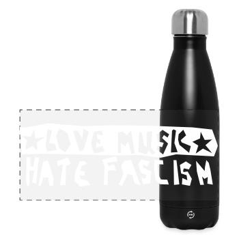 Love Music Hate Fascism - Panorama Isolierflasche 500 ml - Schwarz - Vorne
