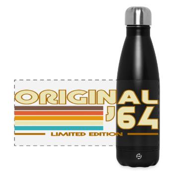 Originales 64 Retro Rainbow - Panorama Isolierflasche 500 ml - Schwarz - Vorne