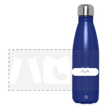 Bonjour Chat en japonais - Gourde isotherme panoramique 500 ml - bleu foncé  - Devant