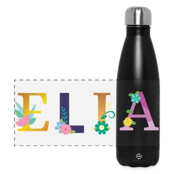 ELIA Name Adorned with Flowers - Panoramic Thermal Bottle 500 ml - black - Front