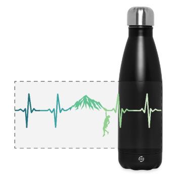Kletternder Herzschlag-Kletterer - Panorama Isolierflasche 500 ml - Schwarz - Vorne