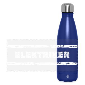 Elektriker Glitch-Schrift - Panorama Isolierflasche 500 ml - Dunkelblau  - Vorne