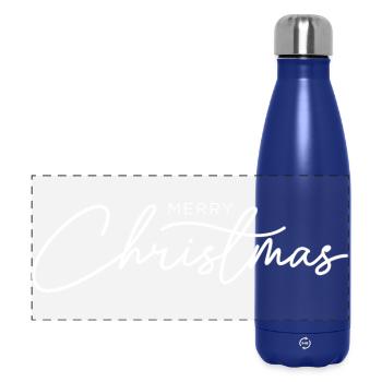 Élégante écriture blanche de Noël - Gourde isotherme panoramique 500 ml - bleu foncé  - Devant