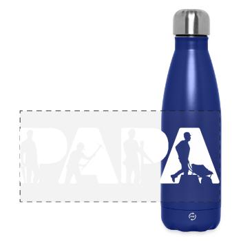 Construction Laborer Papa Proud Builder Dad - Panoramic Thermal Bottle 500 ml - dark blue  - Front