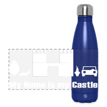 my home is my castle - drôle Design à Weiss - Gourde isotherme panoramique 500 ml - bleu foncé  - Devant