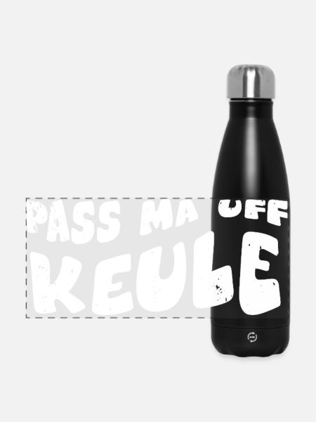 Pass ma auf Keule - Panorama Isolierflasche 500 ml - Schwarz