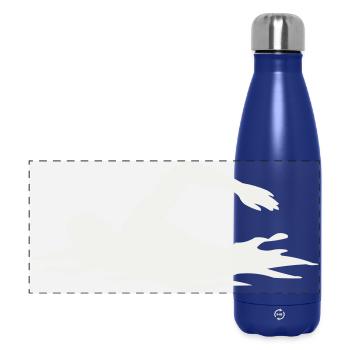Swimmers silhouette in the water - Panoramic Thermal Bottle 500 ml - dark blue  - Front