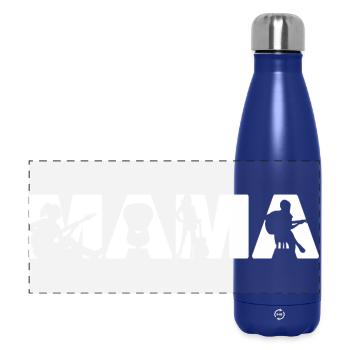 Guitar Mama Akustikmusikerin Silhouette - Panorama Isolierflasche 500 ml - Dunkelblau  - Vorne