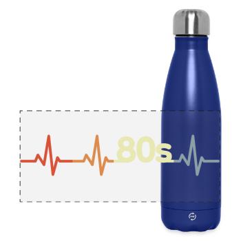 80er Jahre EKG - Panorama Isolierflasche 500 ml - Dunkelblau  - Vorne