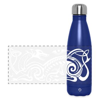 Keltischer Jagdhund (weiß) - Panorama Isolierflasche 500 ml - Dunkelblau  - Vorne