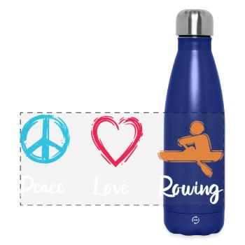 Peace, Love, Rowing - Panoramic Thermal Bottle 500 ml - dark blue  - Front