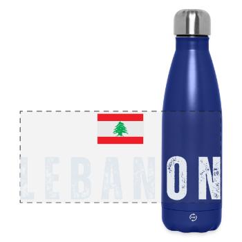 Stolzer Libanese, Flagge des Libanon - Panorama Isolierflasche 500 ml - Dunkelblau  - Vorne