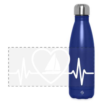 Cœur Katamaran – Passion Voile - Panorama Isolierflasche 500 ml - Dunkelblau  - Vorne