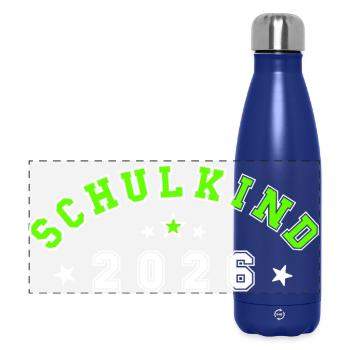 Schulkind 2026 - Panorama Isolierflasche 500 ml - Dunkelblau  - Vorne