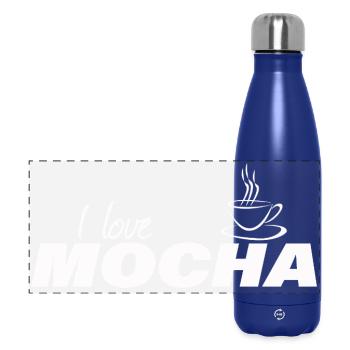 J’ADORE LE MOKA - Gourde isotherme panoramique 500 ml - bleu foncé  - Devant