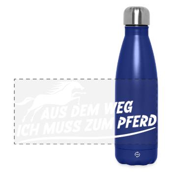 Out of the way, I have to go to the horse - Panoramic Thermal Bottle 500 ml - dark blue  - Front