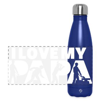 Steel Worker Ironworker Metal Construction Design - Panoramic Thermal Bottle 500 ml - dark blue  - Front