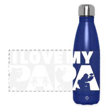 Essen, schlafen, Paintball wiederholen, lustiges Hobby - Panorama Isolierflasche 500 ml - Dunkelblau  - Vorne