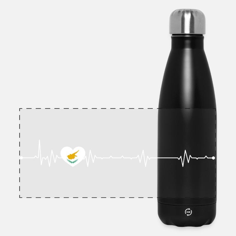 Oiseau dans le cœur de pouls - Gourde isotherme panoramique 500 ml - noir