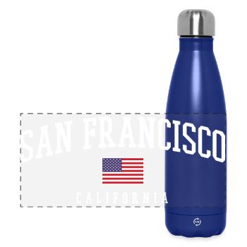 San Francisco California - Panoramic Thermal Bottle 500 ml - dark blue  - Front