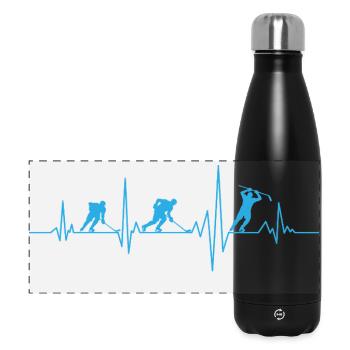 Hockey eishockey herzschlag eishockeyspieler - Gourde isotherme panoramique 500 ml - noir - Devant