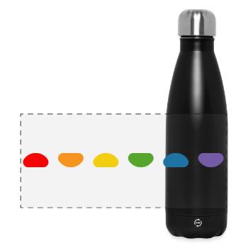 Regenbogen Nugget - Panorama Isolierflasche 500 ml - Schwarz - Vorne