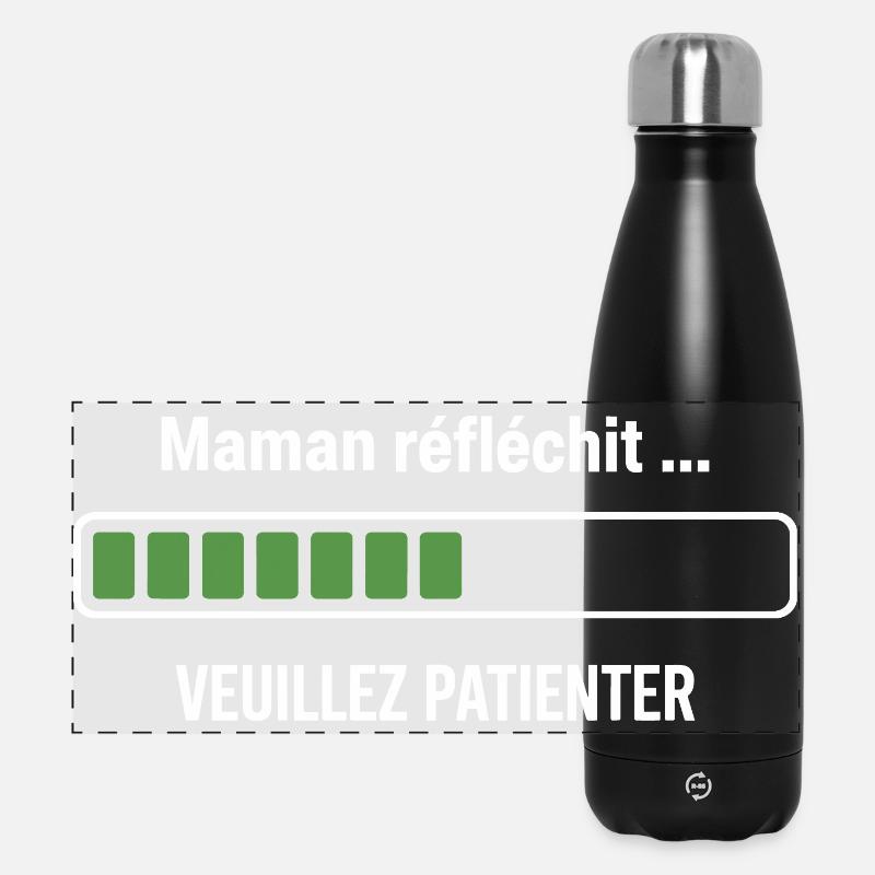 Mom thinks please be patient, humor mom - Panoramic Thermal Bottle 500 ml - black