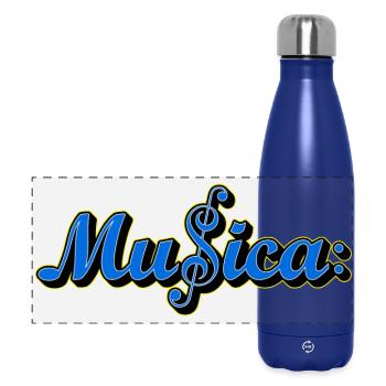 Musica Blue Logo - Panorama Isolierflasche 500 ml - Dunkelblau  - Vorne