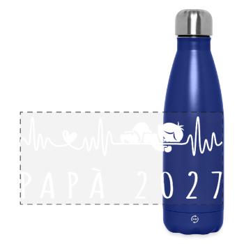 Papà 2027 Battito Cardiaco Annuncio Gravidanza - Gourde isotherme panoramique 500 ml - bleu foncé  - Devant