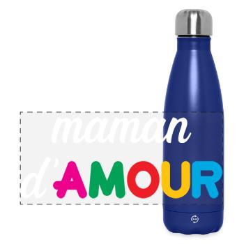 Maman d'Amour - Mother's Day - Panoramic Thermal Bottle 500 ml - dark blue  - Front