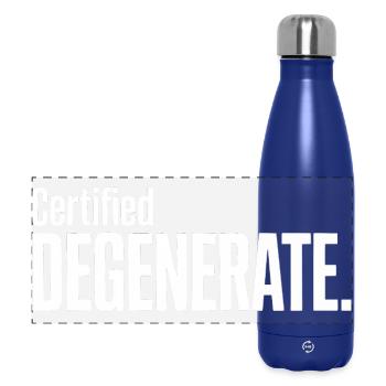 Certified Degenerate - Funny Gen Alpha Memes - Panoramic Thermal Bottle 500 ml - dark blue  - Front
