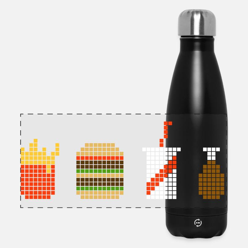 Restauration rapide Pixel - Gourde isotherme panoramique 500 ml - noir