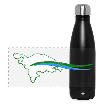Contour du canton de Thurgovie avec vague - Gourde isotherme panoramique 500 ml - noir - Devant