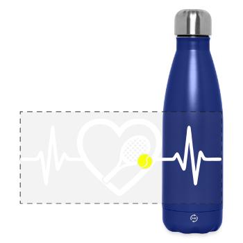 Tennis Heart Racquet Ball Sport Passion - Panoramic Thermal Bottle 500 ml - dark blue  - Front