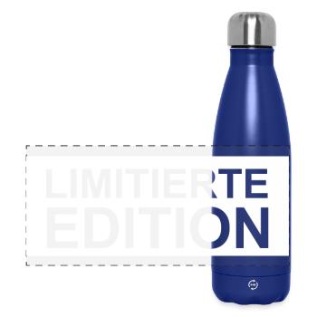 Geometrisches Muster mit leuchtenden Akzenten - Panorama Isolierflasche 500 ml - Dunkelblau  - Vorne