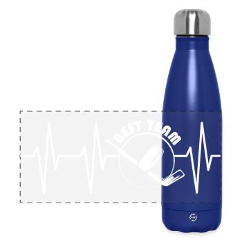 Meilleure équipe de hockey sur glace symbole Heartbeat Pulse Icon - Gourde isotherme panoramique 500 ml - bleu foncé  - Devant