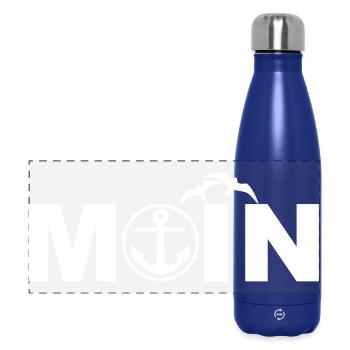 Moin von der Küste - Panorama Isolierflasche 500 ml - Dunkelblau  - Vorne