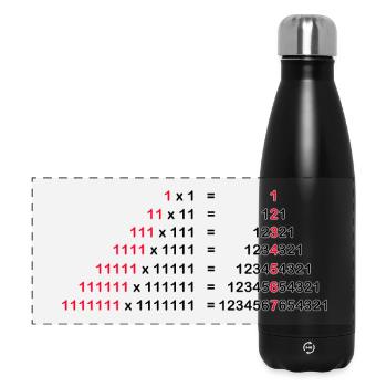 1x1 NOMBRES MATHÉMATIQUES PALINDROME MULTIPLICATION 1^2 - Gourde isotherme panoramique 500 ml - noir - Devant