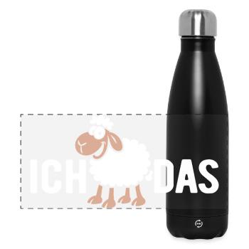 Ich SCHAF das - Wortspiel mit Schaf - Panorama Isolierflasche 500 ml - Schwarz - Vorne