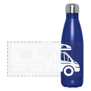 Wohnmobil Camping Kastenwagen Camper Caravan - Panorama Isolierflasche 500 ml - Dunkelblau  - Vorne