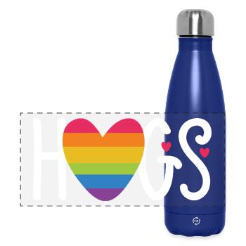Mois de la fierté LGBT - Câlins - Gourde isotherme panoramique 500 ml - bleu foncé  - Devant