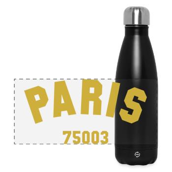 3e arrondissement de PARIS - Gourde isotherme panoramique 500 ml - noir - Devant