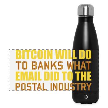 Bitcoin Postal Industry - Panoramic Thermal Bottle 500 ml - black - Front