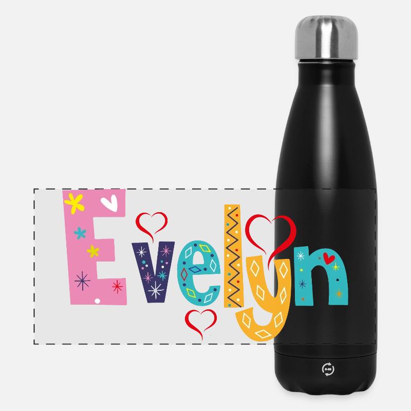 Personalized Evelyn Name - Panoramic Thermal Bottle 500 ml - black