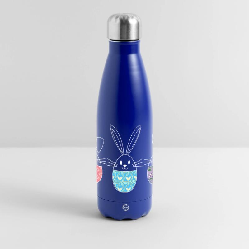 Easter, Cute Easter Bunnies Easter Eggs Drawing Panoramic Thermal Bottle 500 ml