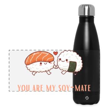 Soy-Mate Sushi Liebesduo soulmate - Panorama Isolierflasche 500 ml - Schwarz - Vorne