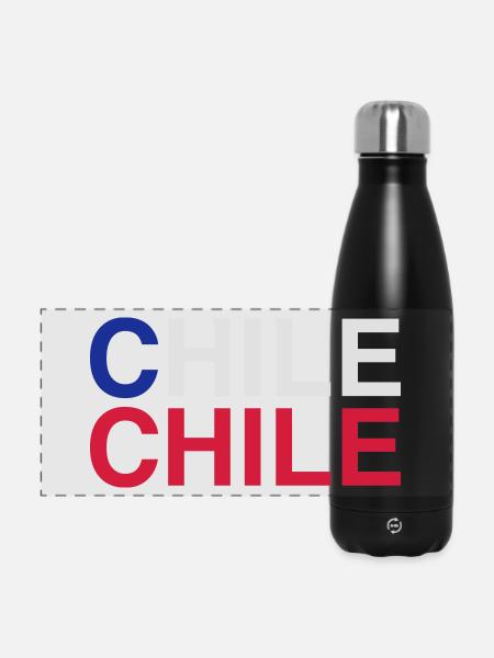 CHILE Flagge - Panorama Isolierflasche 500 ml - Schwarz